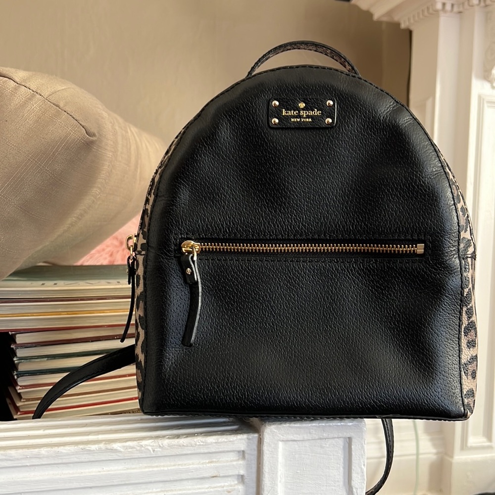Kate Spade small leopard backpack